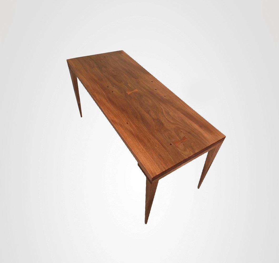 Mesa de Jantar 140 Retangular Marchetada Taco Madeira
