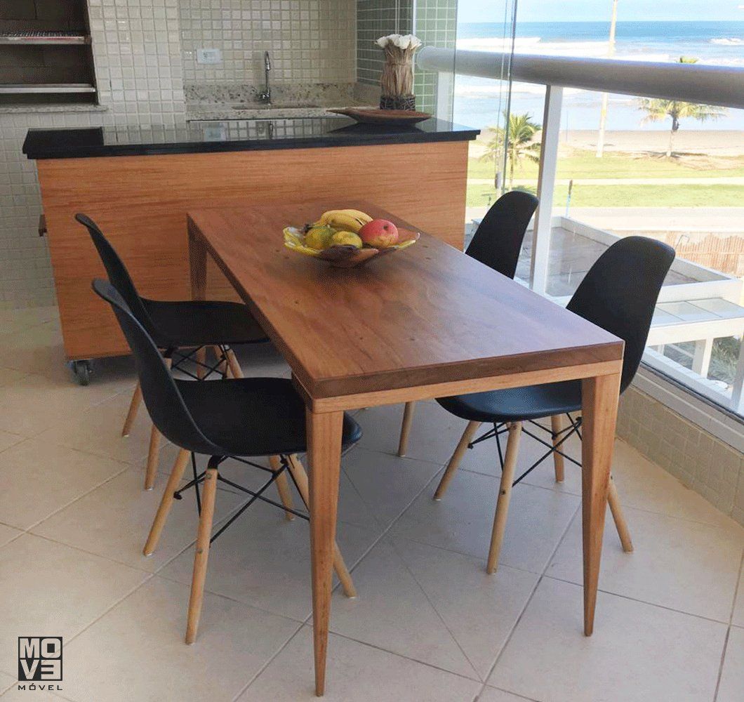 Mesa de Jantar 140 Retangular Marchetada Taco Madeira
