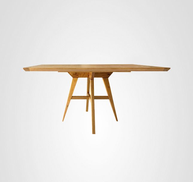 Mesa de Jantar 160 Retangular Asa Quilha Central Madeira