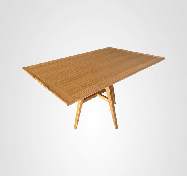 Mesa de Jantar 160 Retangular Asa Quilha Central Madeira