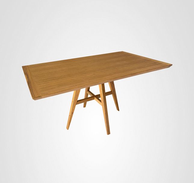 Mesa de Jantar 160 Retangular Asa Quilha Central Madeira