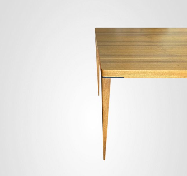 Mesa de Jantar 220 Retangular Slim Taco Madeira