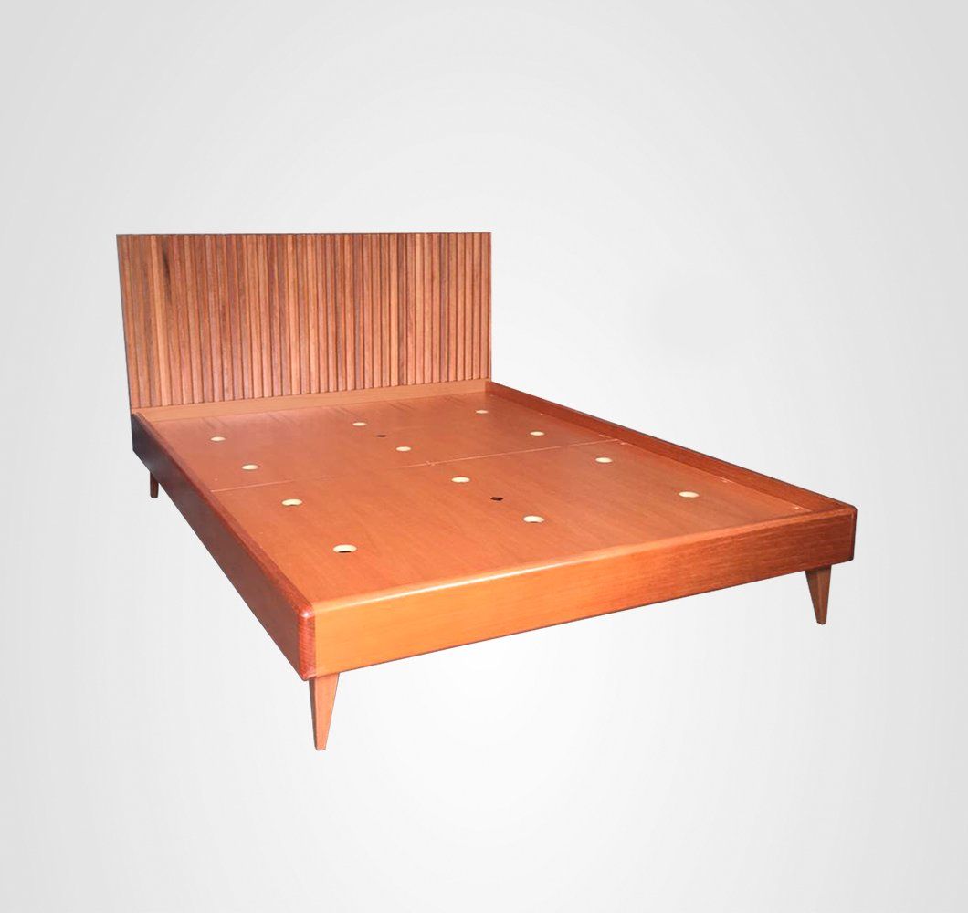 Cama Viúva Curva Ripada Madeira