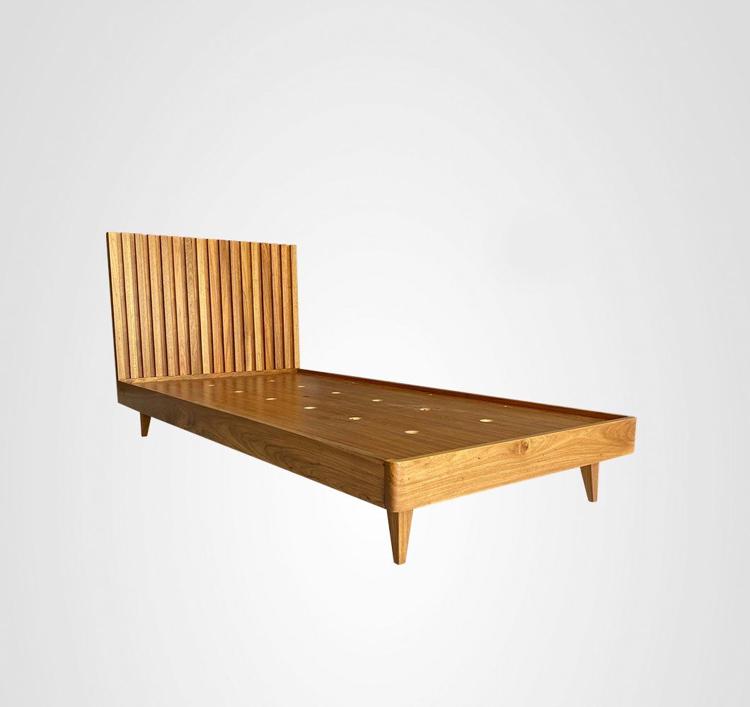 Cama Solteiro Curva Ripada Madeira