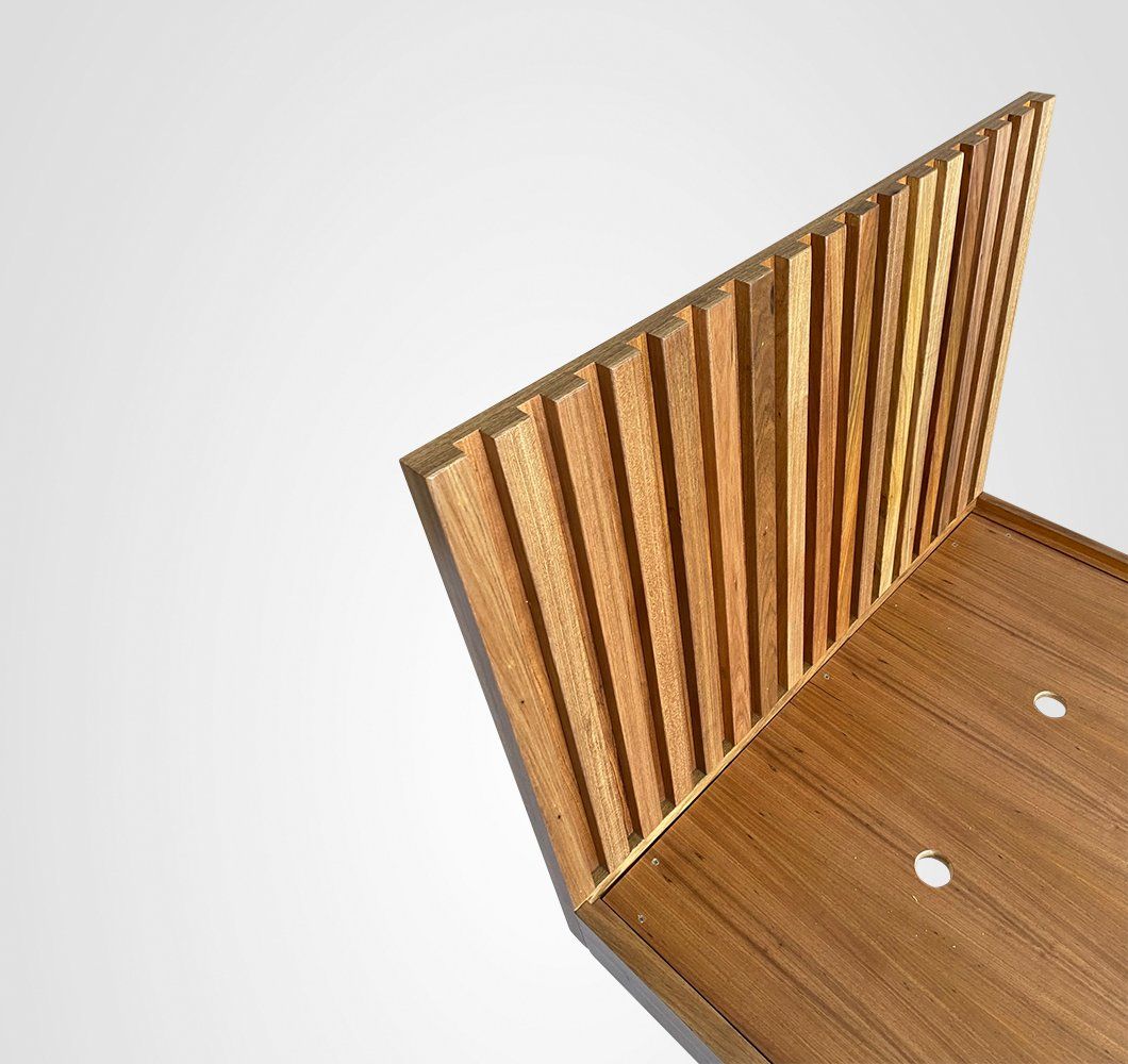 Cama Solteiro Curva Ripada Madeira