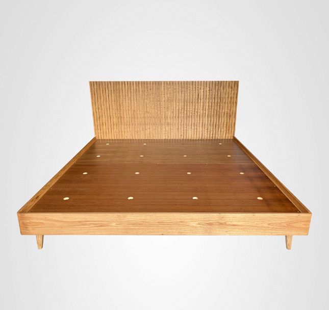 Cama Casal Curva Ripada Madeira