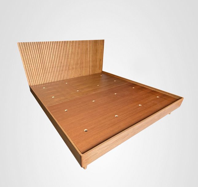 Cama Casal Curva Ripada Madeira