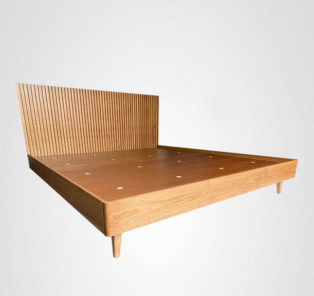 Cama Casal Curva Ripada Madeira