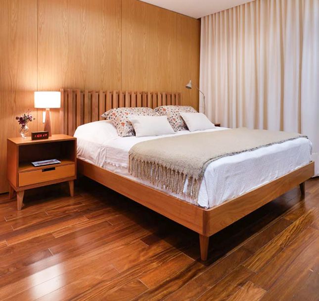 Cama Curva Ripado Alternado Madeira