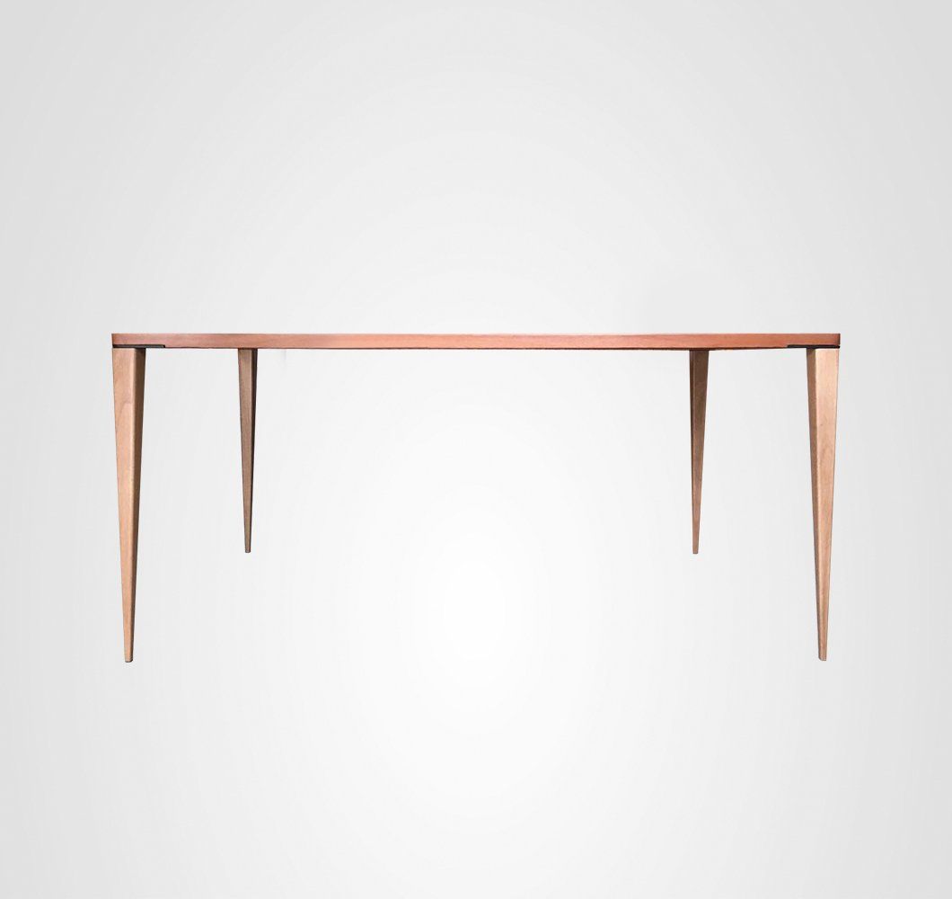 Mesa de Jantar 160 Curva Retangular Slim Taco Madeira