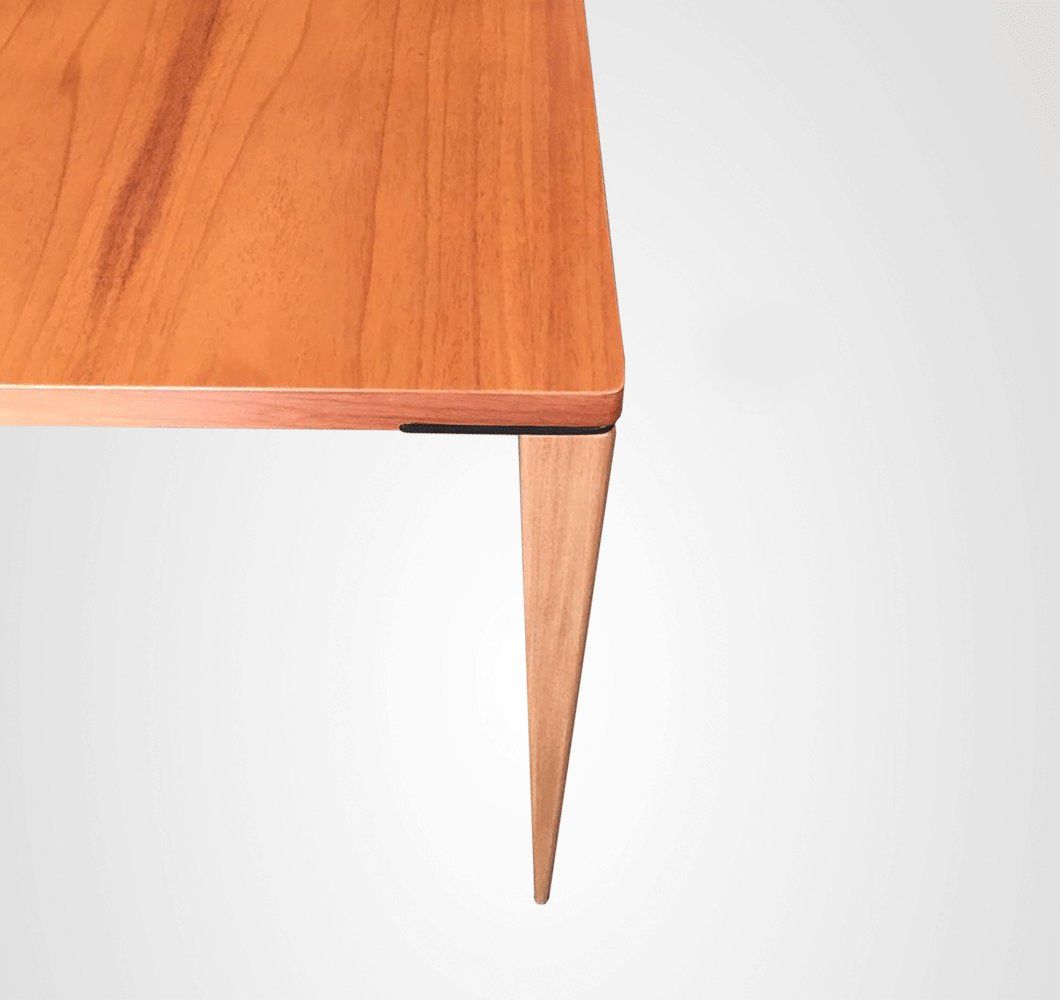Mesa de Jantar 160 Curva Retangular Slim Taco Madeira