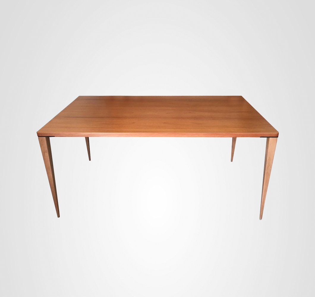 Mesa de Jantar 160 Curva Retangular Slim Taco Madeira