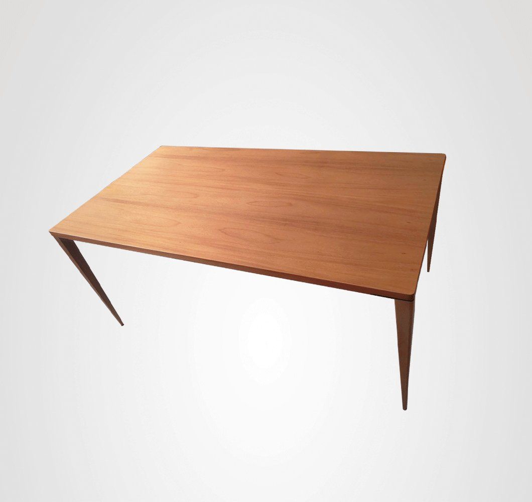 Mesa de Jantar 160 Curva Retangular Slim Taco Madeira
