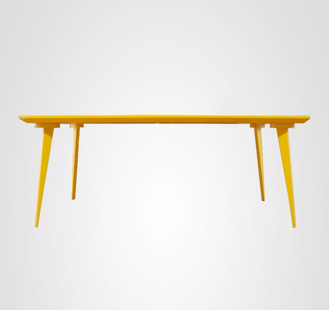 Mesa de Jantar 210 Retangular Asa Quilha Amarelo