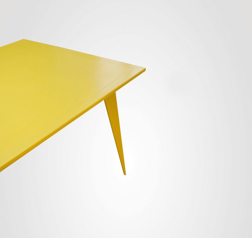 Mesa de Jantar 210 Retangular Asa Quilha Amarelo
