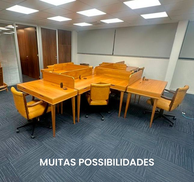 Corporativo: Escrivaninha L 140x120 Taco Passa Fios Madeira